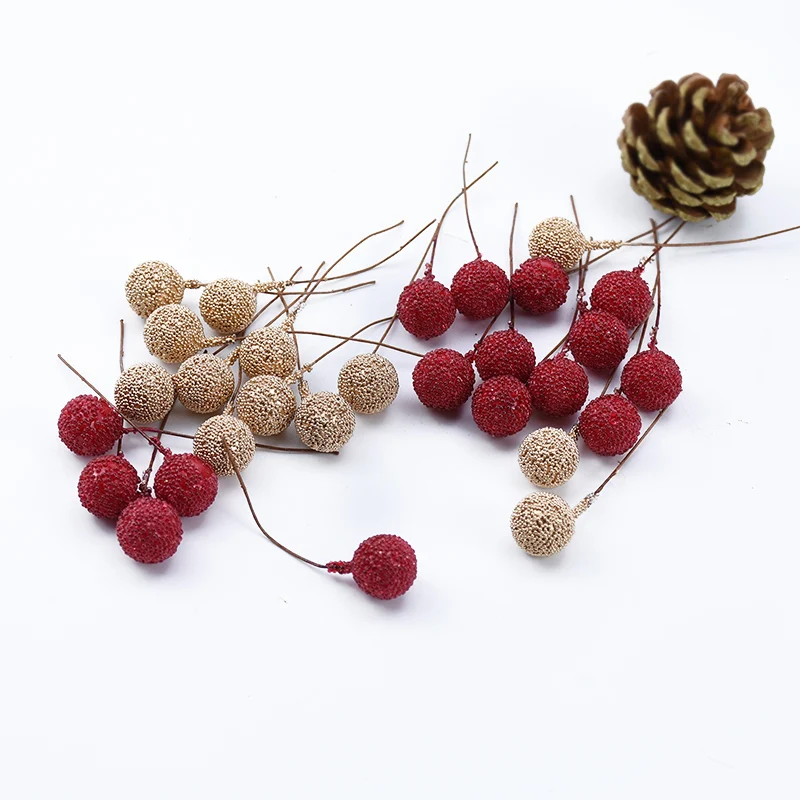 50/100 قطعة الاصطناعي بولي ايثيلين الكرز الفواكه الزفاف الديكور الزهور إكليل عيد الميلاد غرفة المنزل ساحة لتقوم بها بنفسك صندوق هدايا الدعائم اكسسوارات #5