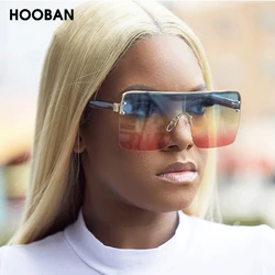 Fashion Oversized Square Sunglasses Women Vintage Flat Top Sun Glasses Female Luxury Rainbow Color Ladies Summer Vacation Shades