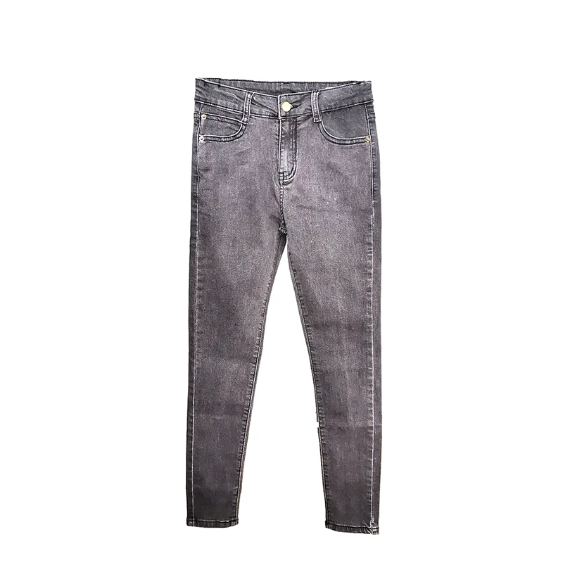 NJ02-pantalones vaqueros de cintura fina para mujer, leggings grises, 9 negros, 2020