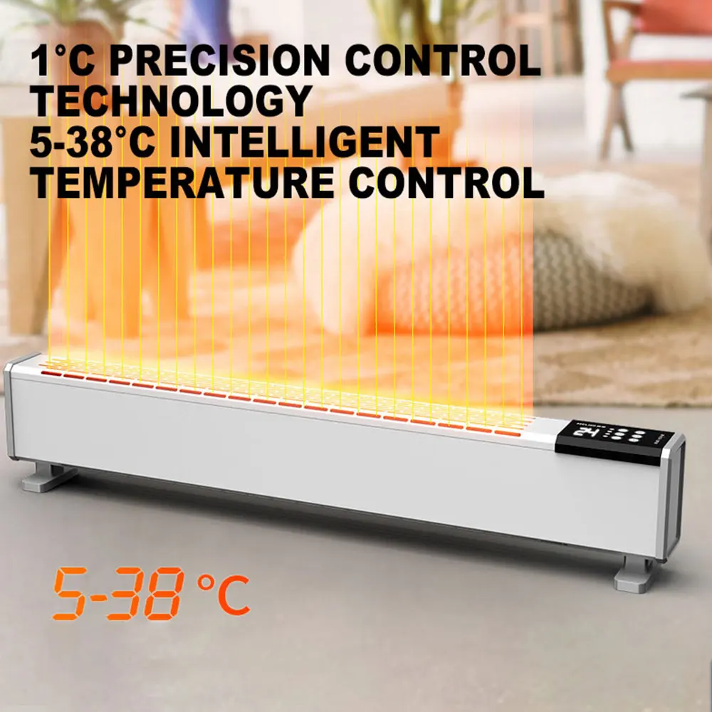 Baseboard เครื่องทำความร้อนห้องนอนไฟฟ้าความร้อนประหยัดพลังงานความเร็ว Convection เตาย่าง