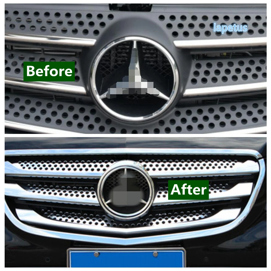 Chrome Front Grille Logo Decor Ring Door Handle / Bowl Cover Trim Carbon Fiber For Mercedes-Benz Vito W447 2014 - 2021 Exterior