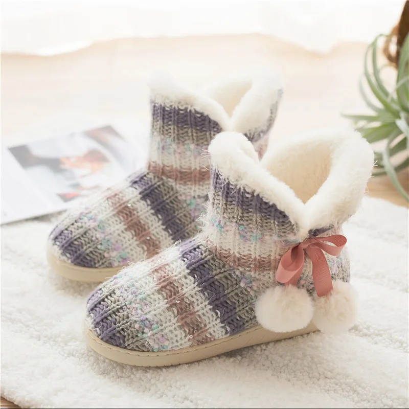 Comemore Women House Cloud Slippers Winter Warm Plush Warm Female Casual Soft Non-slip Indoor Flat Cozy Home Shoes Boots Woman