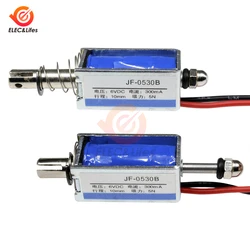 JF-0530B DC 6V 12V 24V Push Pull Type Linear Solenoid Switch Open Frame Electromagnet Keepping Force 5N Travel 10mm Solenoid