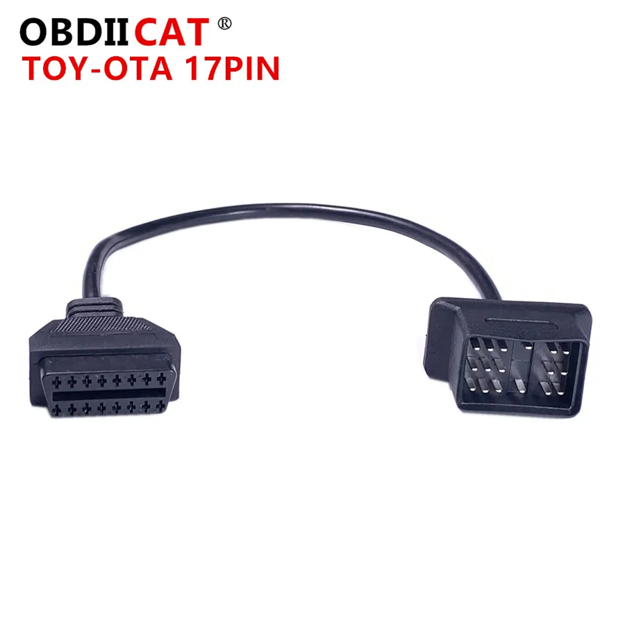 

Low Price Car OBD II Cable For To-yo-ta 17Pin Male To 16Pin OBD 2 Female Diagnostic Connector For To-yo-ta 17 Pin OBDII Adapter