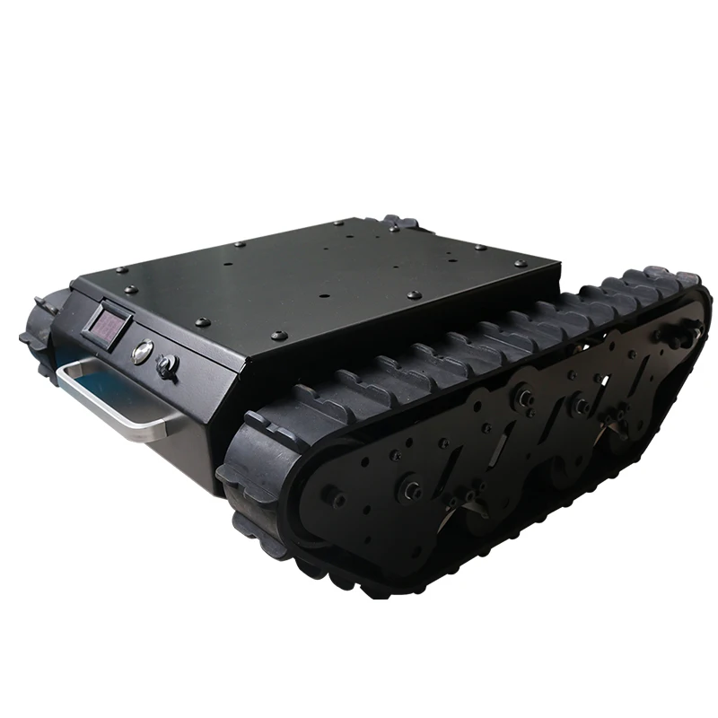 TS008 Stainless Steel Smart Shock Absorbing Crawler Robot Tank Chassis Rubber Caterpillar High Torque Motor Off-Road 35KG Load