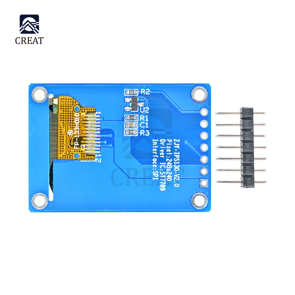 1.3 inch IPS LCD Screen Module HD TFT ST7789 Drive 240*240 SPI Interface Communication Full Color OLED Display for Raspberry Pi