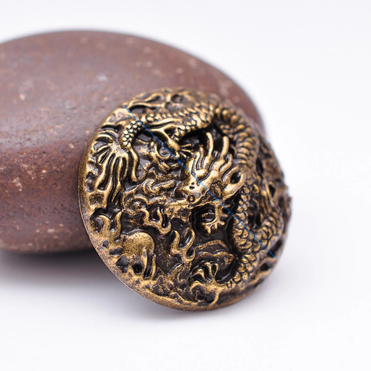 6x 35mm BIG Heavy Sturdy Antique Brass Chinese Dragon Concho Buttons For DIY Leathercraft Handmade Wallet Belt Accessories