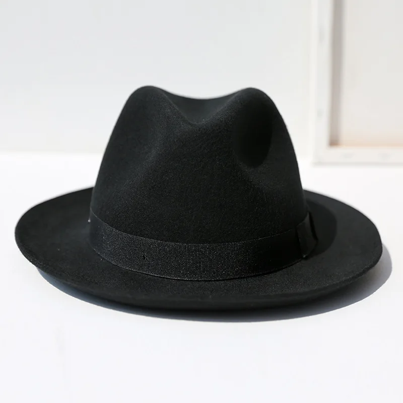 

X4042 Neutral Wool Jazz Hat Hood Men's Wool Felt Cap Dome Top Short Brim Wool Fedora Hat Wedding Hats for Women Church Caps