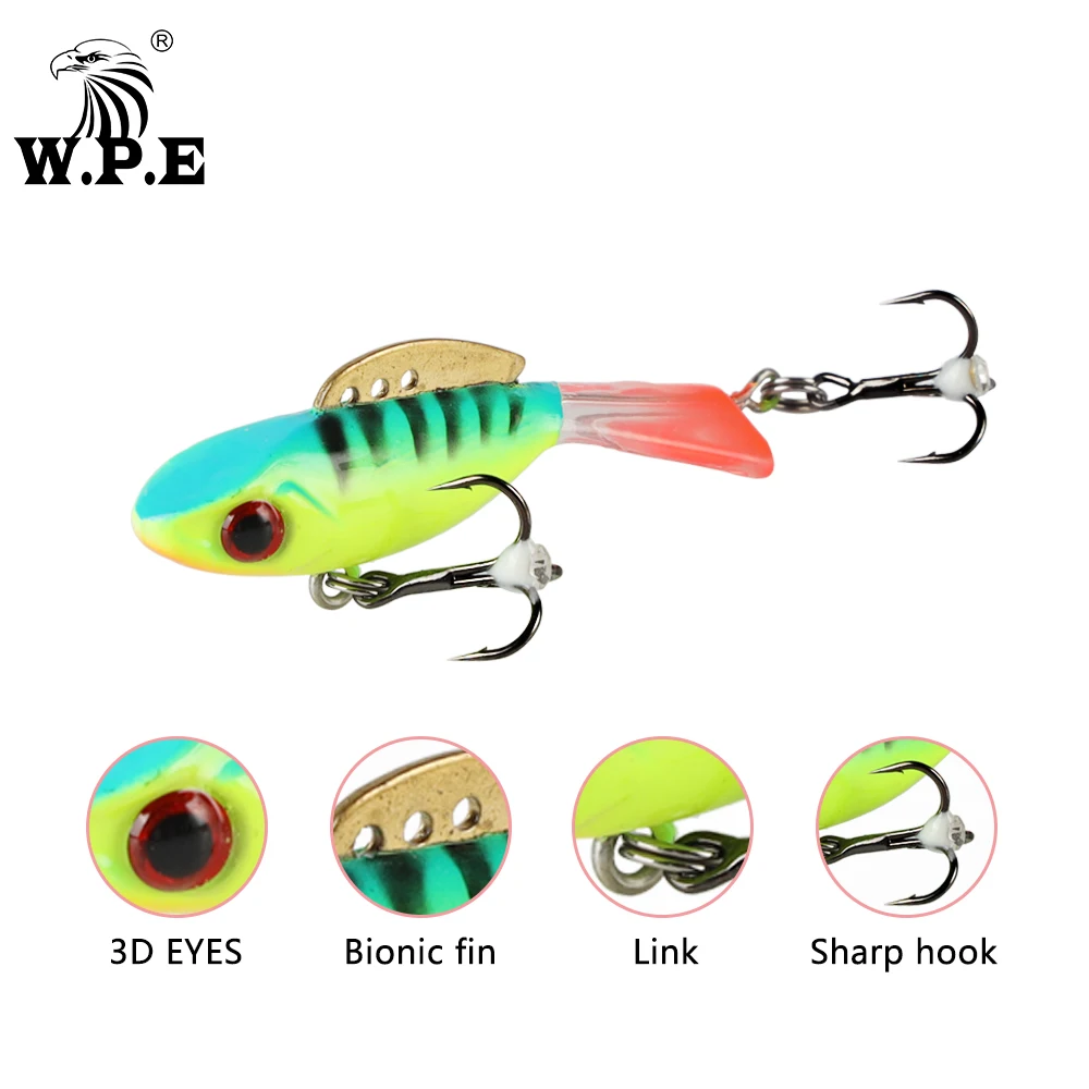 W.P.E Ice Winter Fishing Lure 1pcs 46mm/55mm 15color Hard Lure Balancer Fishing Tackle Lead Jigging Artificial Bait for Ice