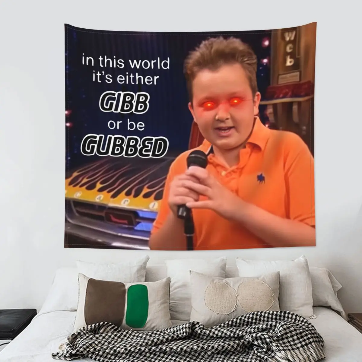 Gibby Rules To Follow Tapestry Wall Hanging Printed Polyester Tapestries iCarly Boho Blanket Wall Decor Wall Cloth