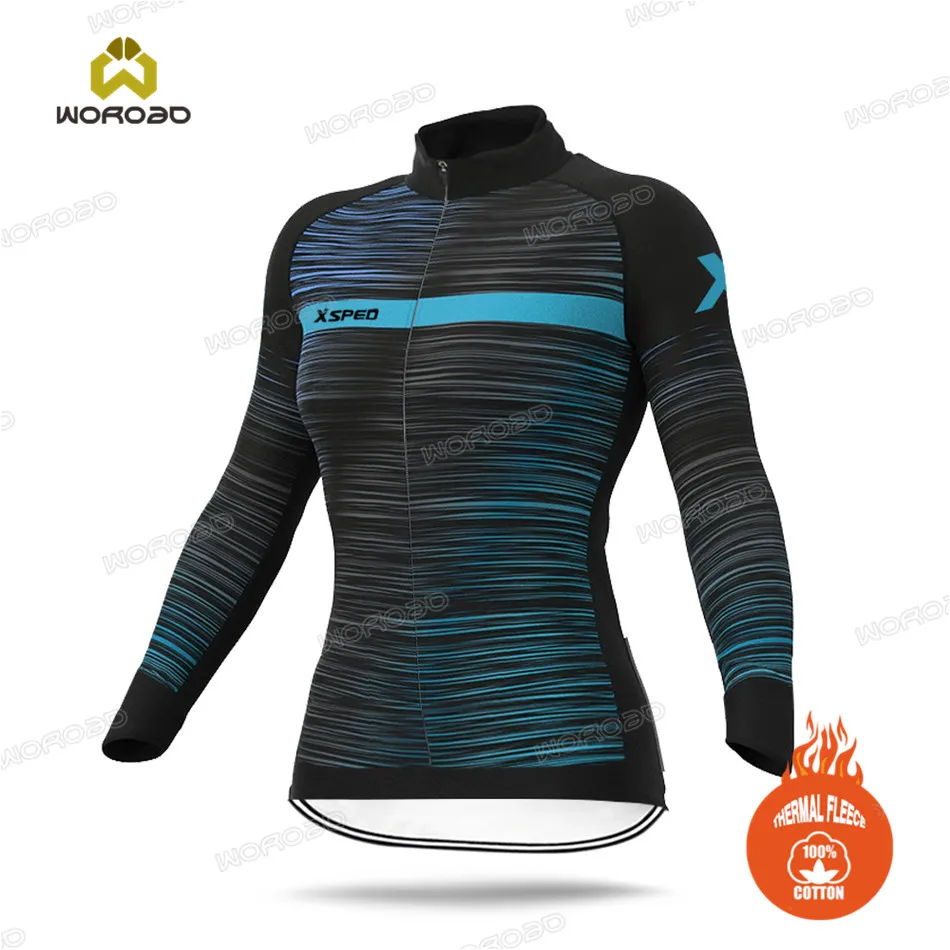 Thermal Fleece Cycling Jersey for Ladies, Long Sleeve Jacket, Bicycle Clothing, Cycle Clothes, Winter, 2022