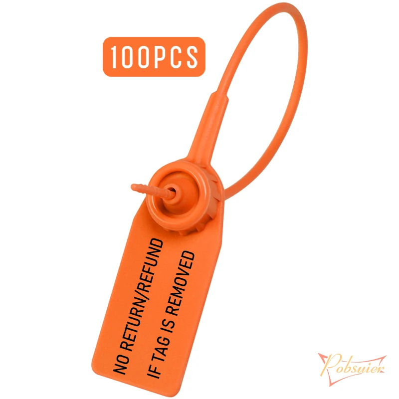 100 Stuks Wegwerp Plastic Veiligheidszegels Kleding Hang Labels Leegte Labels Voor Kleding Schoenen Tas Geen Terugkeer/Terugbetaling Als Tag Verwijderd