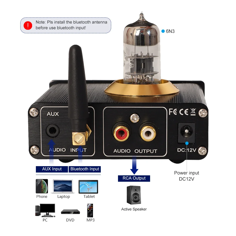 Мини-усилитель PJ.MIAOLAI, Bluetooth 5,0, 6N3