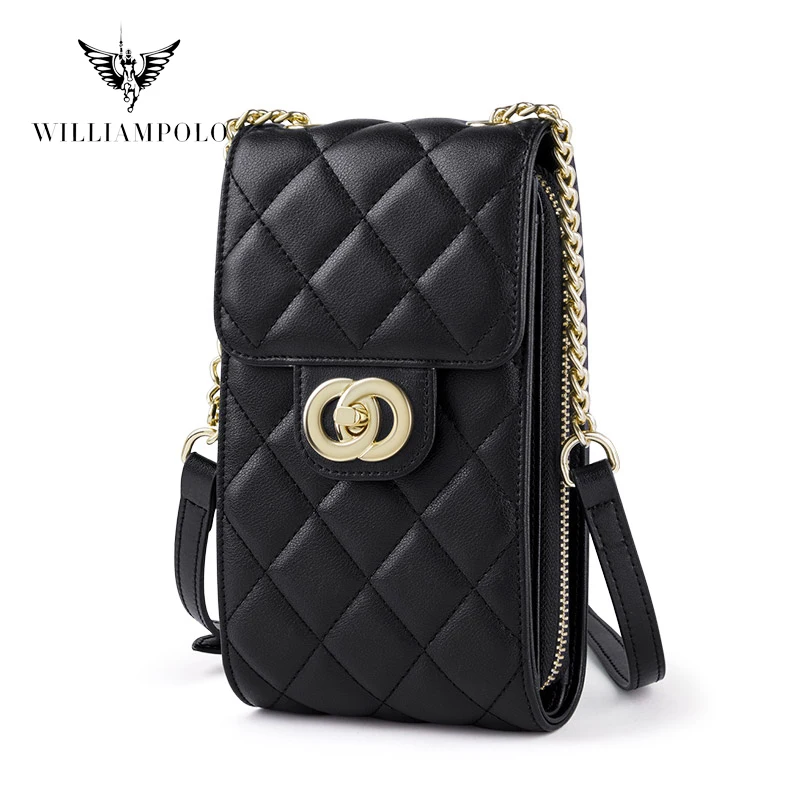 WILLIAMPOLO Crossbody Bag For Women 2021 Fashion Designer Bag Genuine Leather Women Brand Luxury Purse with Chain Girls #209172