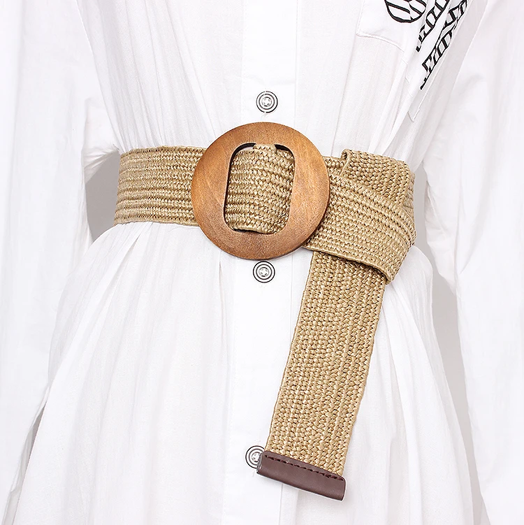 Women's Runway Fashion Knitted Cummerbunds Female Dress Corsets Waistband Belts Decoration Wide Belt TB1586