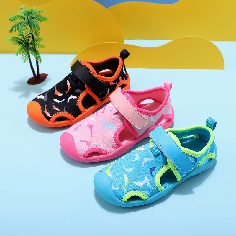 Children summer functional sandals kids barefoot sandals fashion non-slip shoes for boys girls soft bottom sandals size 21-31