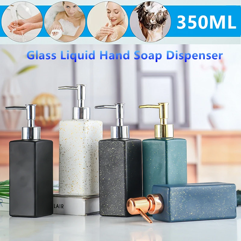 1Pc Glass Hand Soap Sanitizer Liquid Bottle Shampoo Shower Gel Lotion Storage Container