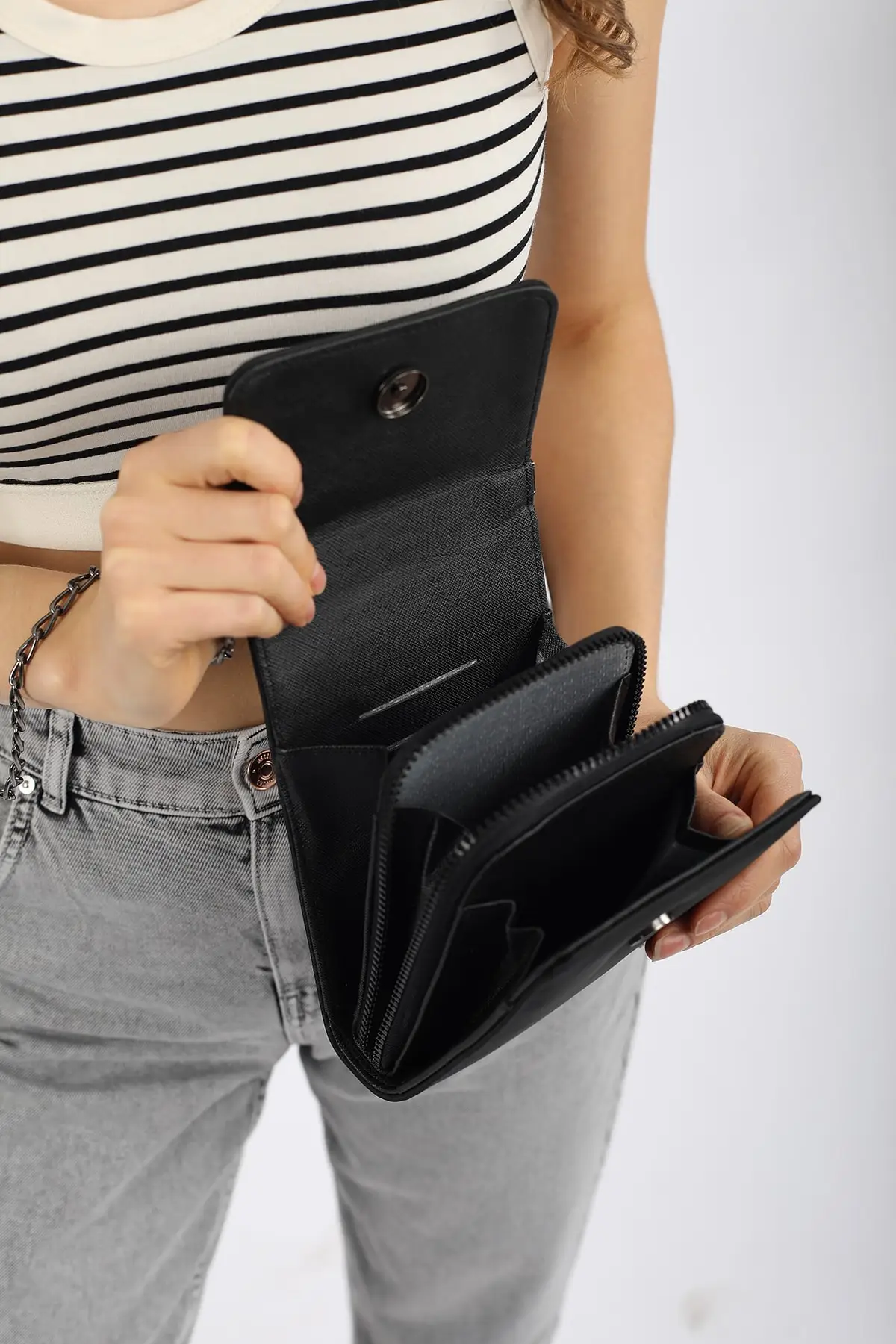 Preto unisex carteira compartimento cruz saco 2021 primavera-verão moda