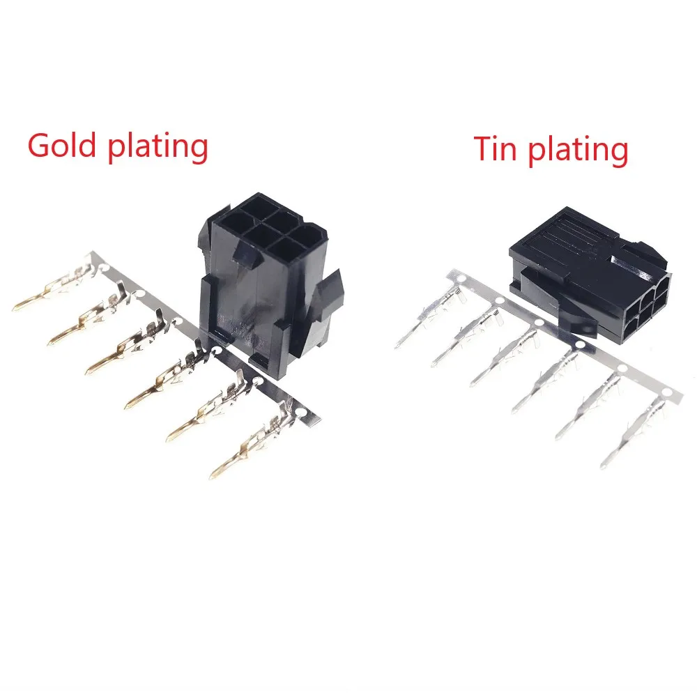10Pcs 5559 6 Position 6 Pin 4.20 mm Female Housing PCI-E PCIe Graphics Card GPU Power Connector Plastic Shell + Contact Terminal