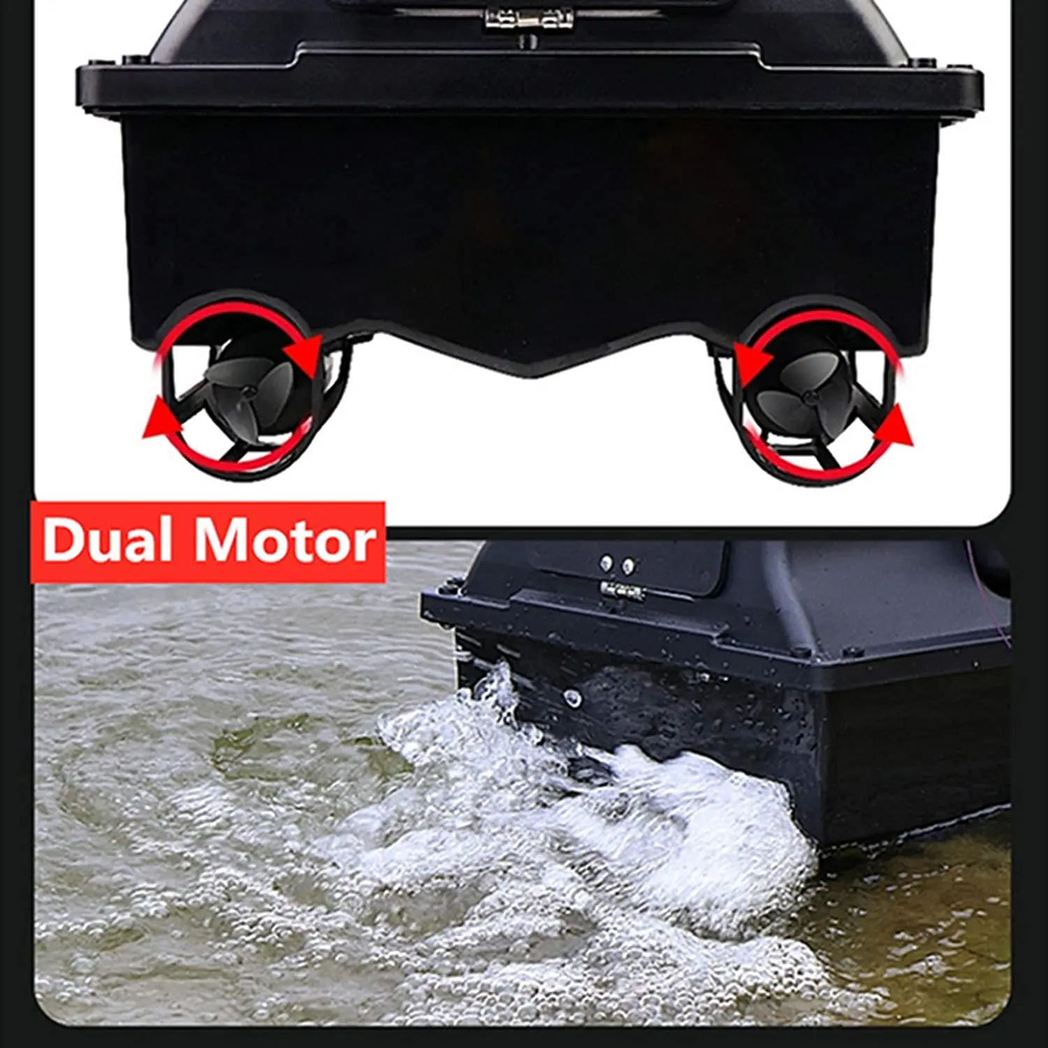 GPS 500M Intelligent RC Fishing Bait Boat Remote Control Boat Auto Cruise One-Key Return Three Hoppers 2KG Load 12000mAH