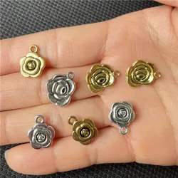 JunKang 15pcs personalized rose pendant, DIY handmade necklace, bracelet connection piece, wholesale fashion jewelry