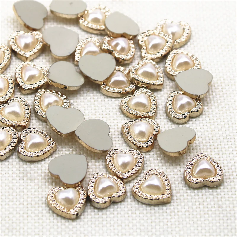 30pcs Golden Circle Pearl flat back button cute Home Garden Crafts Cabochon Scrapbooking Clothing accessories