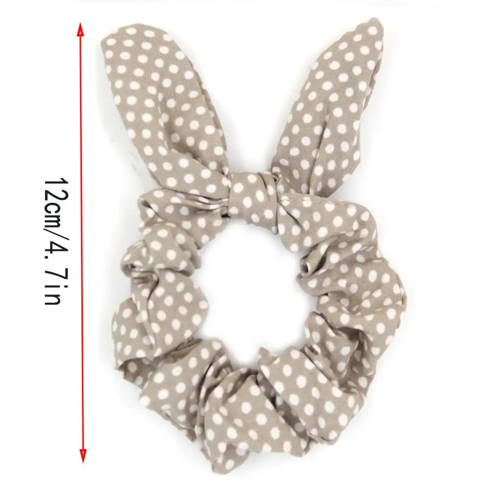 Furling Girl 1PC  Bohemia Dot Rabbit ears Polyester Hair Ponytail Holder Hair ties Elastic Hair Bands for Women