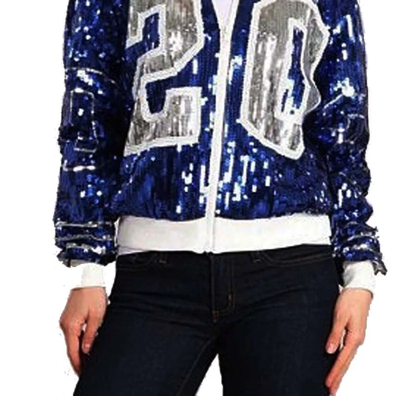 Veste à manches longues à fermeture éclair grecque, manches chauve-souris sportives, Sorority Zeta Phi Beta Inspired 20 ZPB Sequin