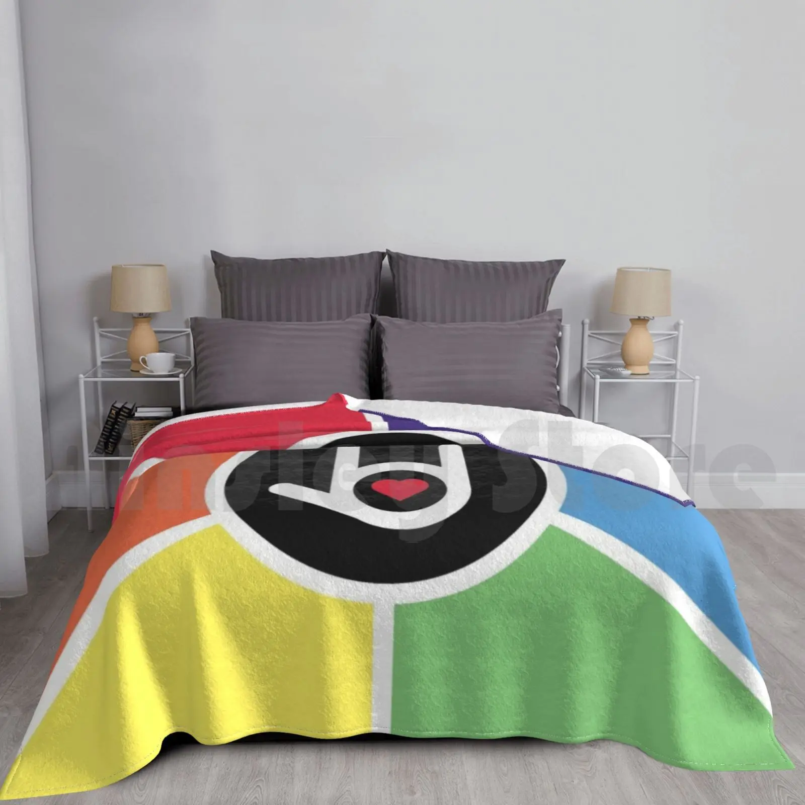 

I Love You Rainbow Blanket Super Soft Warm Light Thin Deaf Rainbow Asl I Love You Deaf Pride Pride