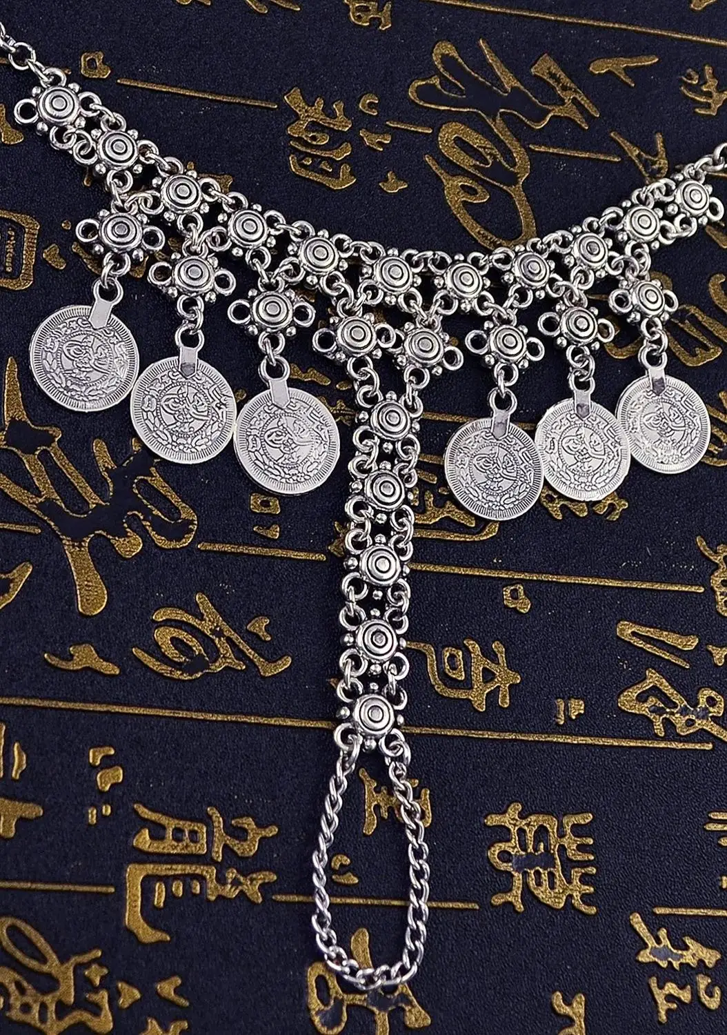 الغجر القبلية العرقية الأفغانية عملة شرابة سوار Charm للنساء الرجال الرجعية إصبع سحب أساور تركيا باكستان الهندي مجوهرات