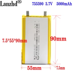 1-10pcs 3.7V 5000mAh Lithium Polymer LiPo Battery cells For Mp3 Power bank PSP mobile phone PAD protable tablet PC 755590