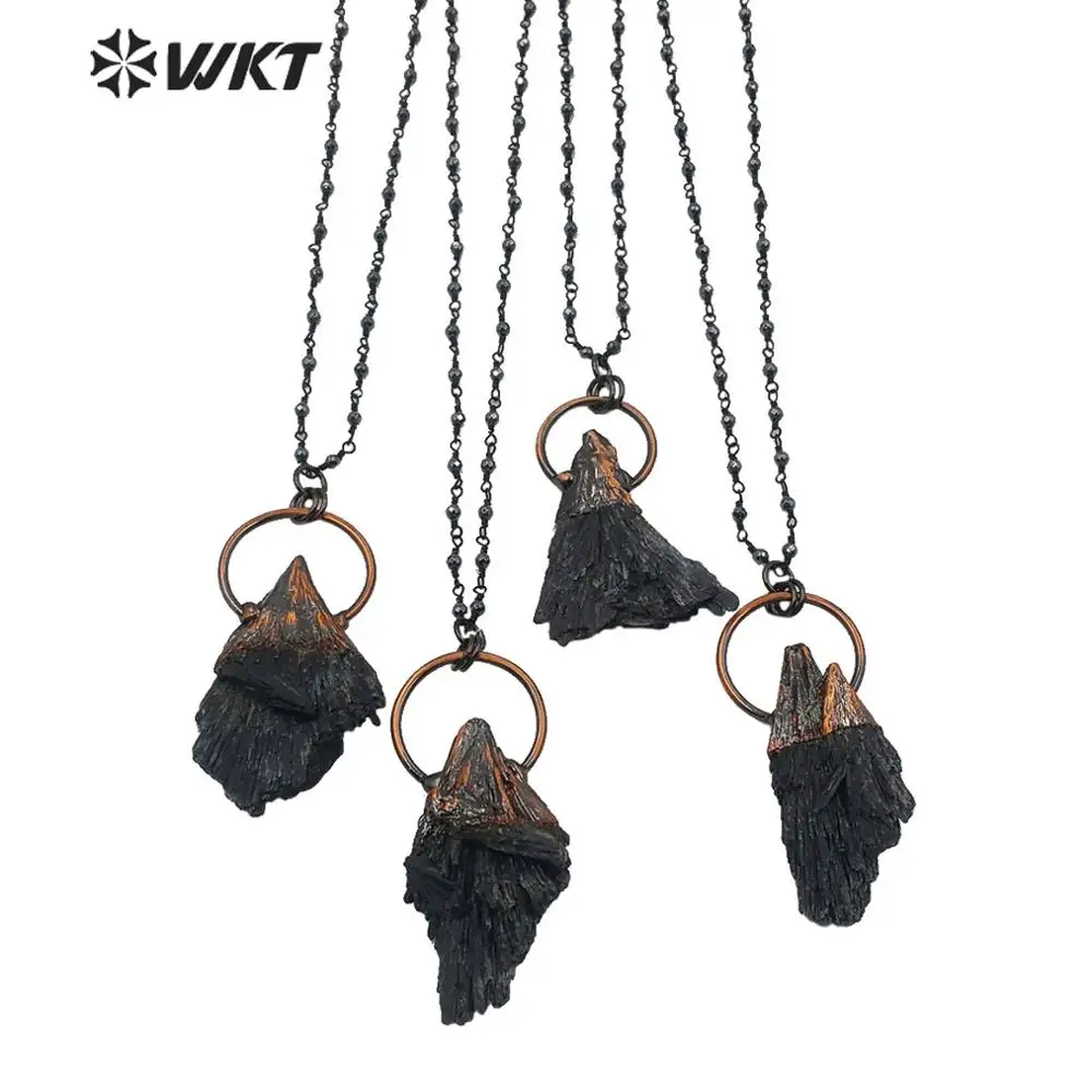 

WT-N1215 Wholesale Fashion Hematite Beads Necklace 18 Inch Chain With Black Kyanite Stone For Women Gift Boho ACC