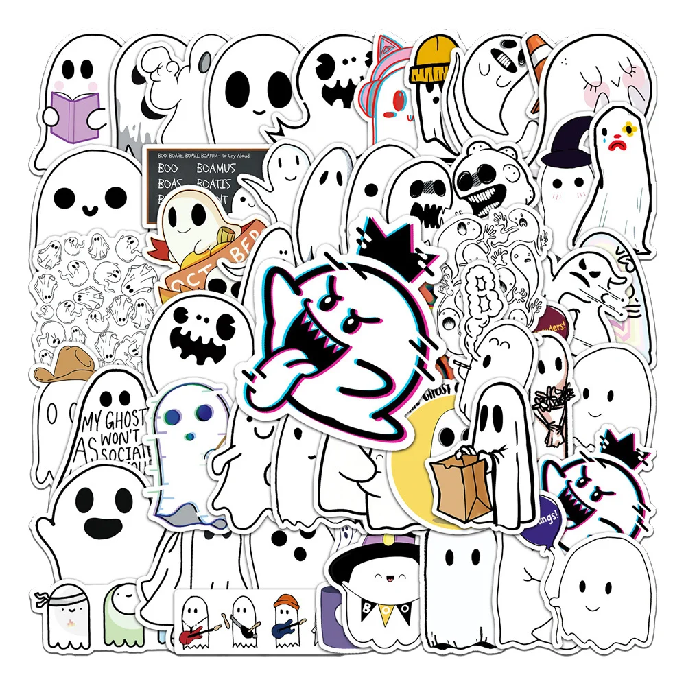 50pcs Spirit Ghost Stickers For Notebooks Stationery Scrapbook Kscraft Cute Sticker Vintage Scrapbooking Material Craft Supplies