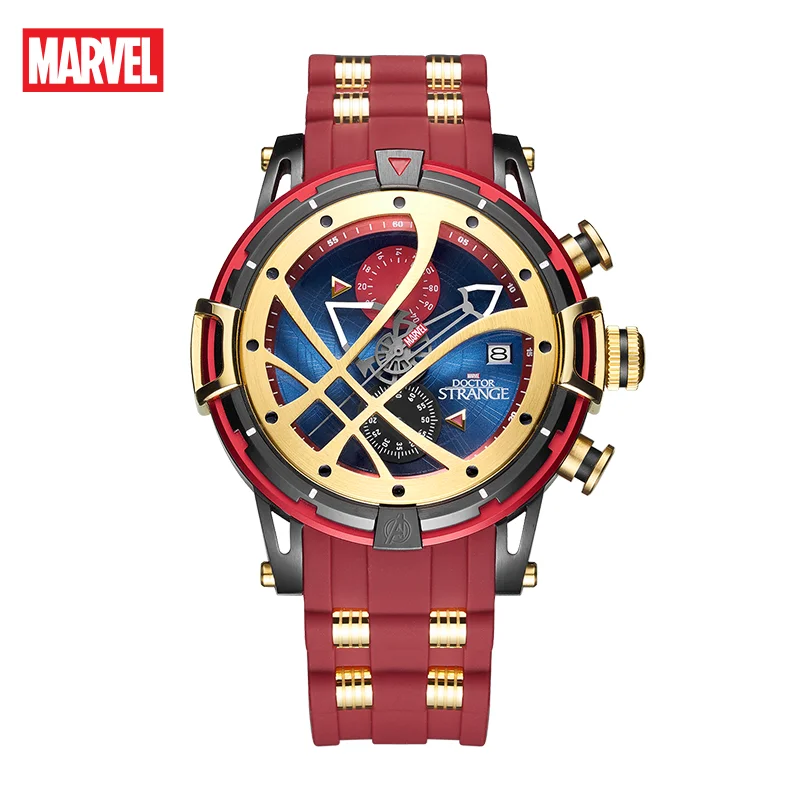 Imagem -03 - Oficial da Disney Marvel Doutor Estranho Homem Casual Quart Relógios de Pulso Olho de Agamotto Novo Fuso Horário Múltiplo Relógio Masculino