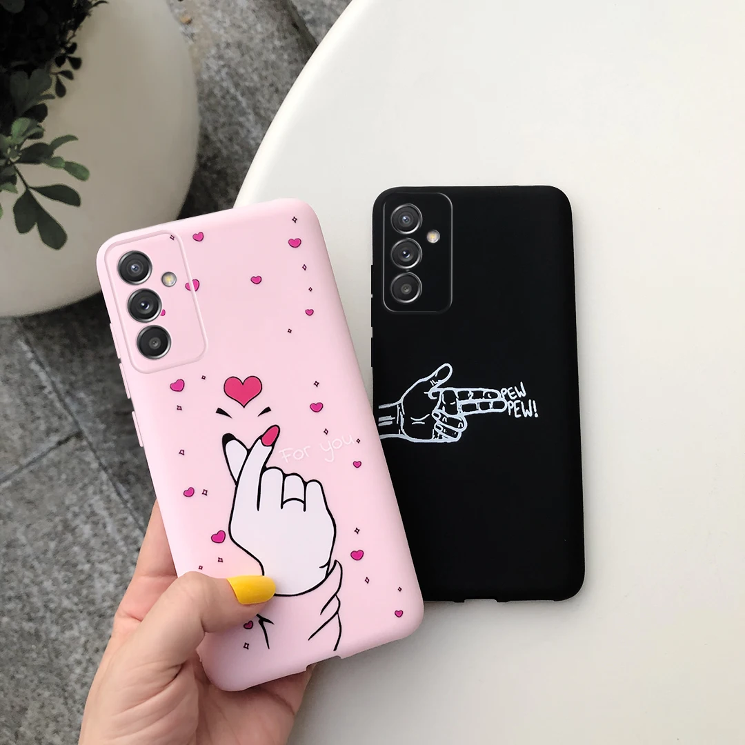 Cute Catus Cartoon Case For Samsung A82 Candy Color Silicone Soft Cover Bumper On For Samsung Galaxy Quantum 2 A82 5G A826S Case