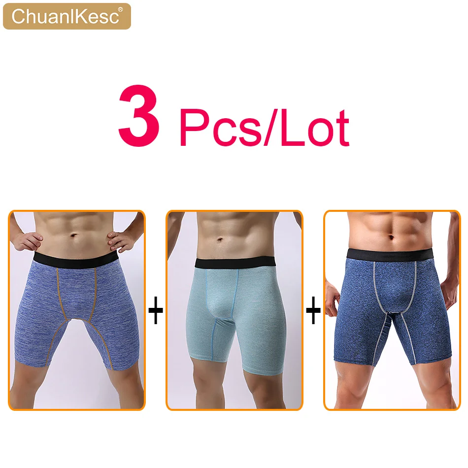 

3 Pcs/Lot Men's Large Size Boxers Lengthen Anti Abrasion Leg Underwear Sports Running Cycling Soft And Comfortable Shorts