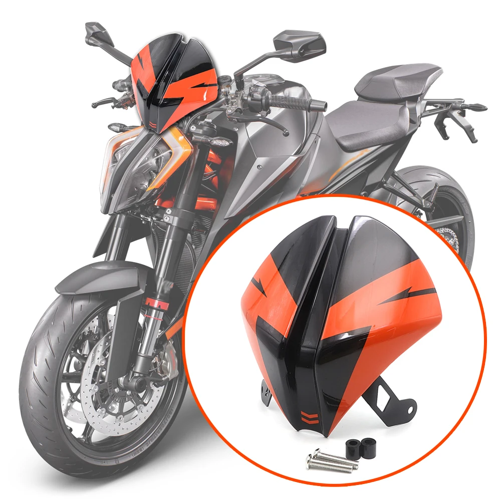 Front Windshield Windscreen Airflow Wind Deflector Shield For 1290 Super SuperDuke R 2020 -UP Black Orange Motorcycle Fly Screen