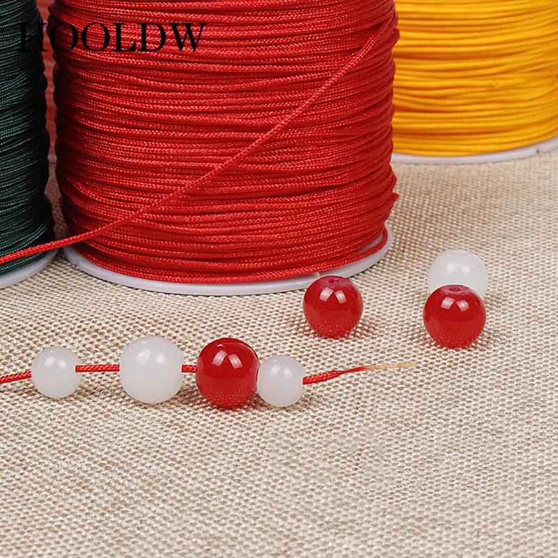 Hot 100M 0.8mm 1mm 1.5mm 2mm Nylon Cord Cotton Cord For DIY Braided Bracelet Necklace Jewelry Making Thread Chinese Knot String