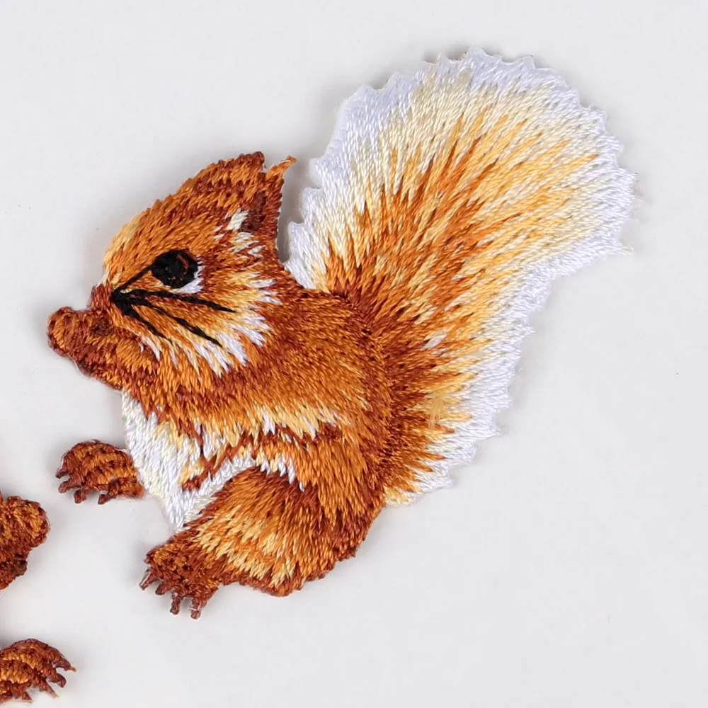 1 Pair Squirrel Embroidery Animal Patches For Clothing Parches Ropa