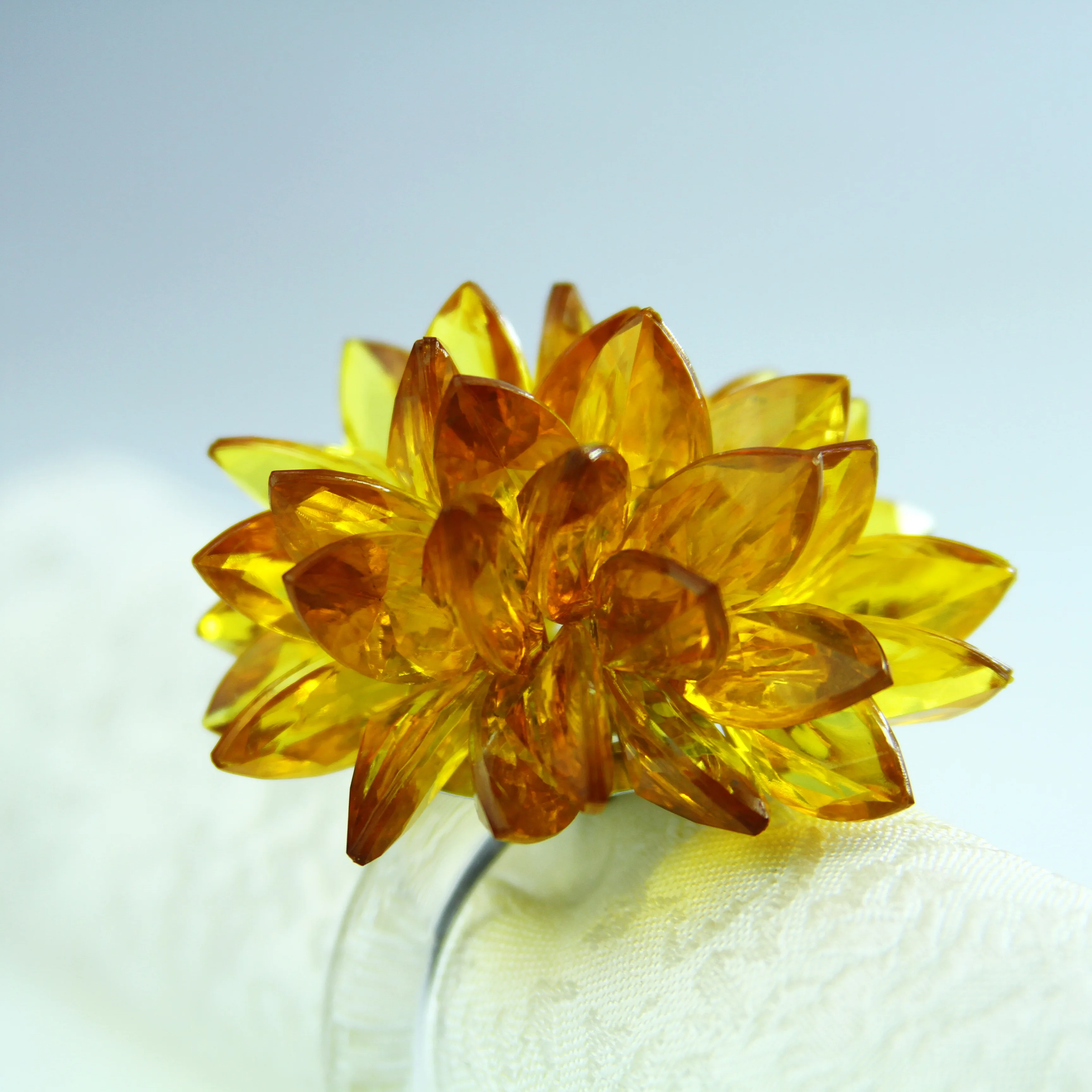 free shipping acrylic beaded dark yellow wholesale decoration napkin holder 12 pcs