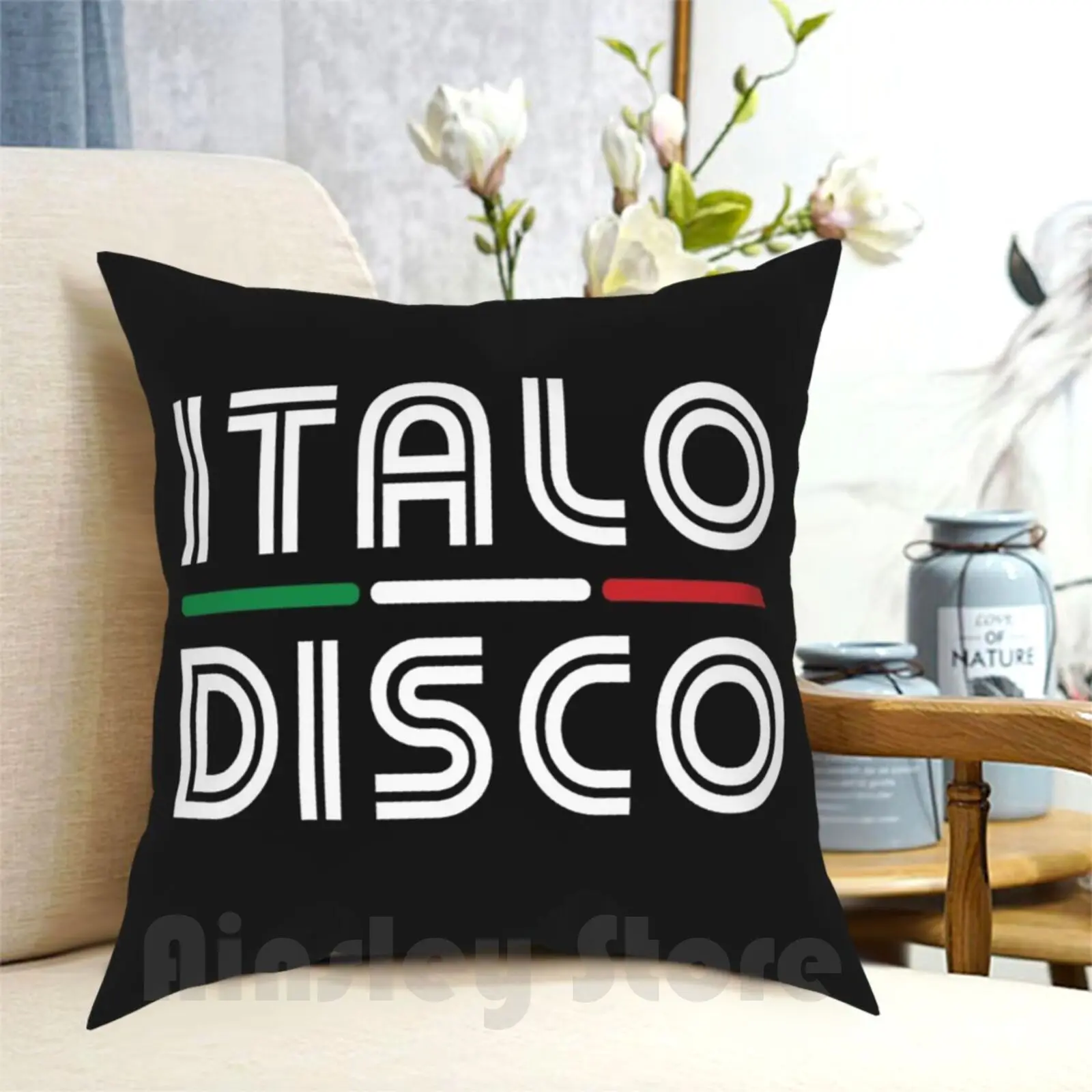 Italo Disco Pillow Case Printed Home Soft Throw Pillow Italo Disco Italodisco Retro 80S Eurodisco Italy Italo Music