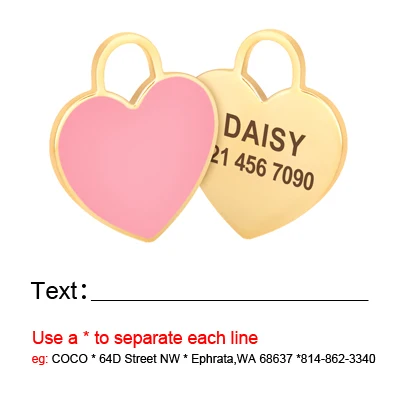 Heart Shape Dog ID Tag Personalized Dogs Cats Nameplate Tags Anti-lost Engraved Name Plate Free Gift Dog Accessories