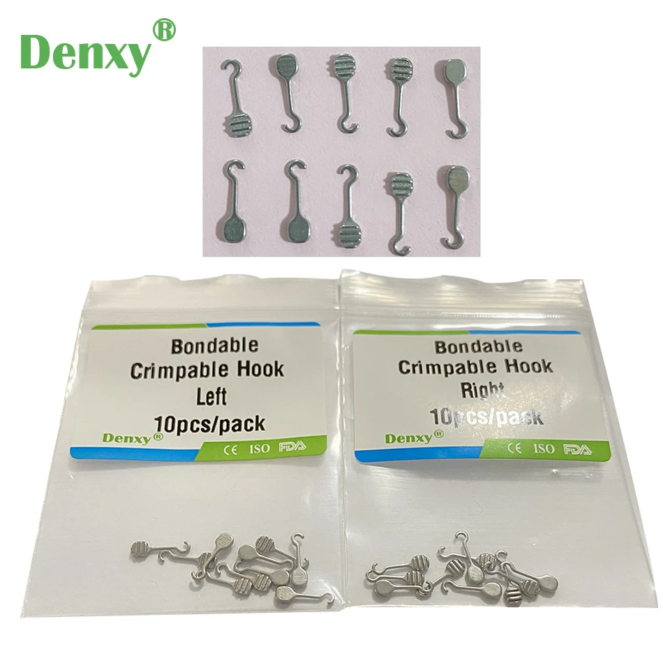 

Denxy 10/20pc Dental Orthodontic Bondable Crimpable Hook Sliding hook archwire Bracket Brace orthodontic wires ortho attachments