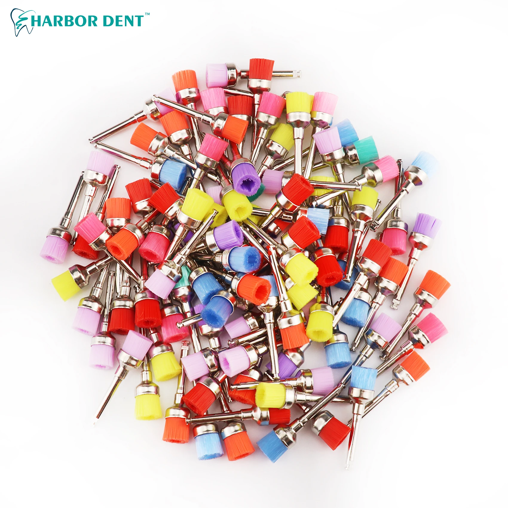 Dental Nylon Polishing Brushes Bowl Shape 100pcs 50pc Dental Prophy Brush Prophylaxis Brush for Contra-Angle Handpiece