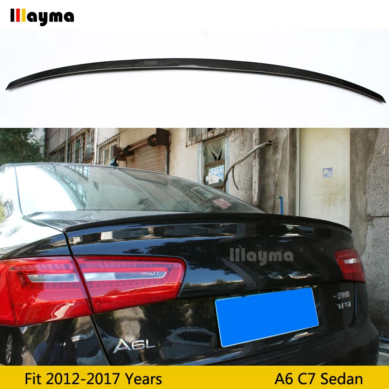 

S6 style Carbon fiber rear trunk spoiler For Audi A6 C7 Sedan 2012 - 2017 year Car spoiler Wing (Not fit Sline s6 rs6)