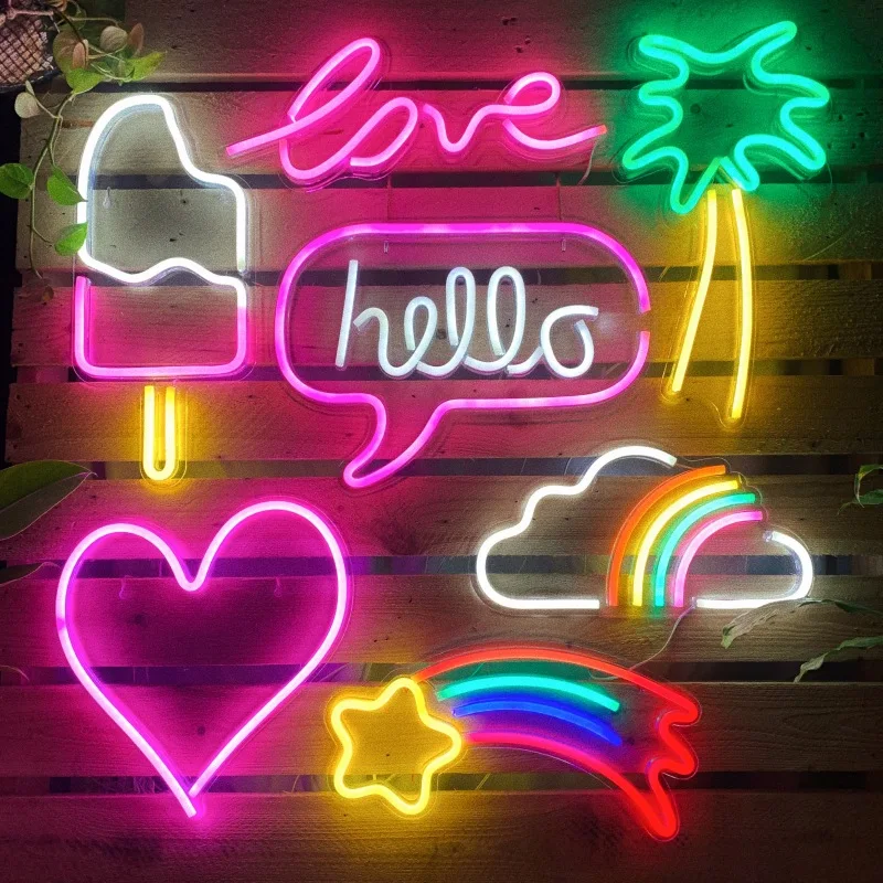 LED Neon Light Wall Hanging Sign USB powered Wall Decoration For Home Party Holiday Decor