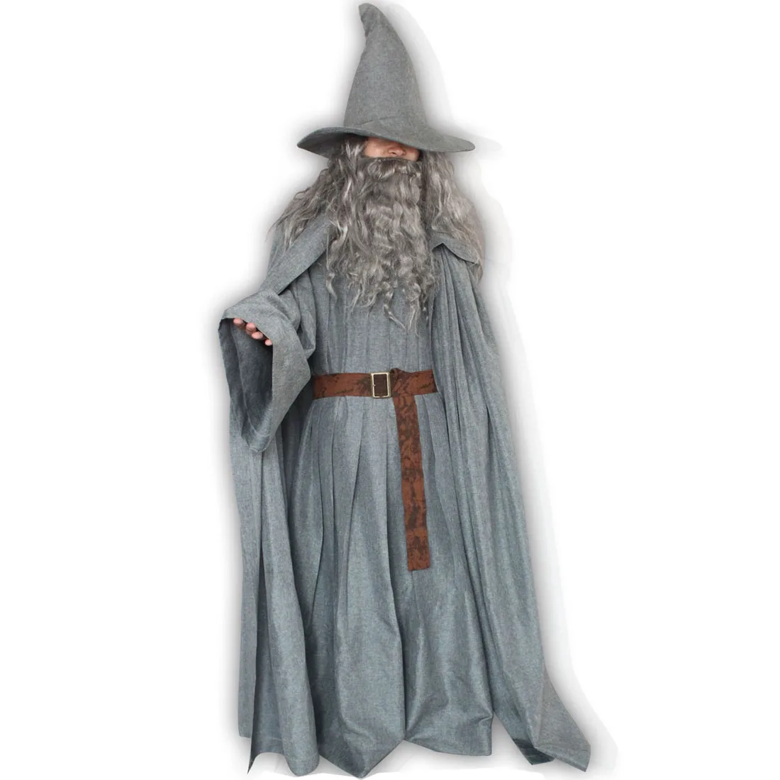 2020 Cosplay Costume Robe Adult Wizard Cloak Hat and wig beard