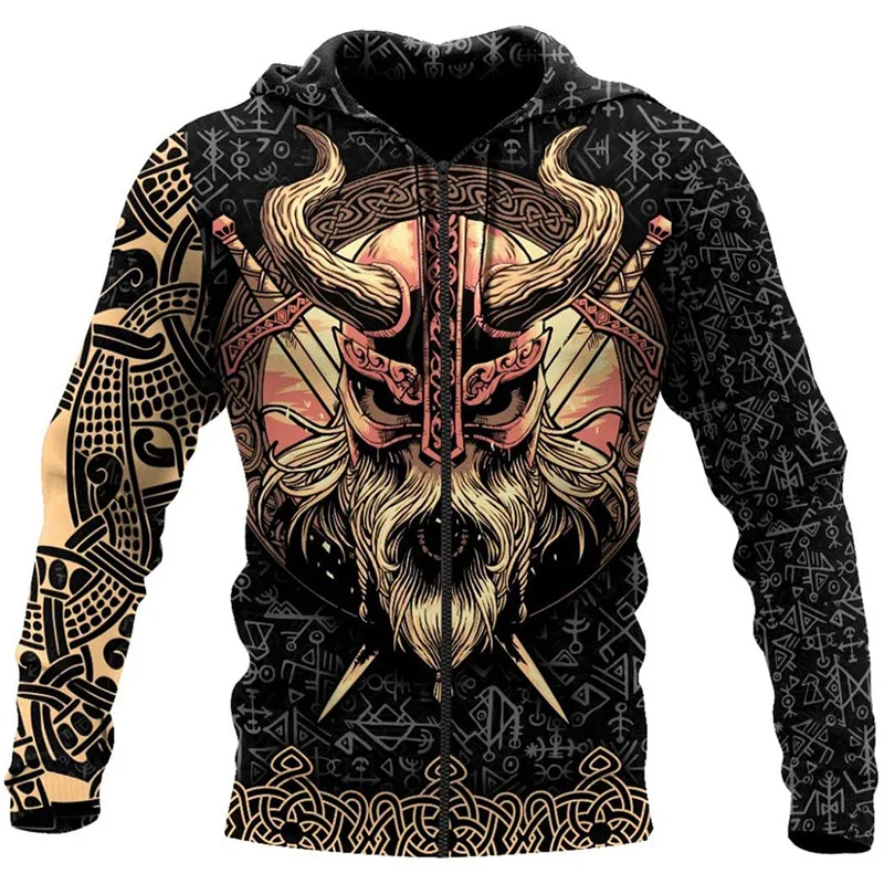 Bandana 3D Print Viking Myth Clothing New Fashion Men/ Women Zipper Hoodies Plus Size S-7XL Harajuku  Man Hoodies