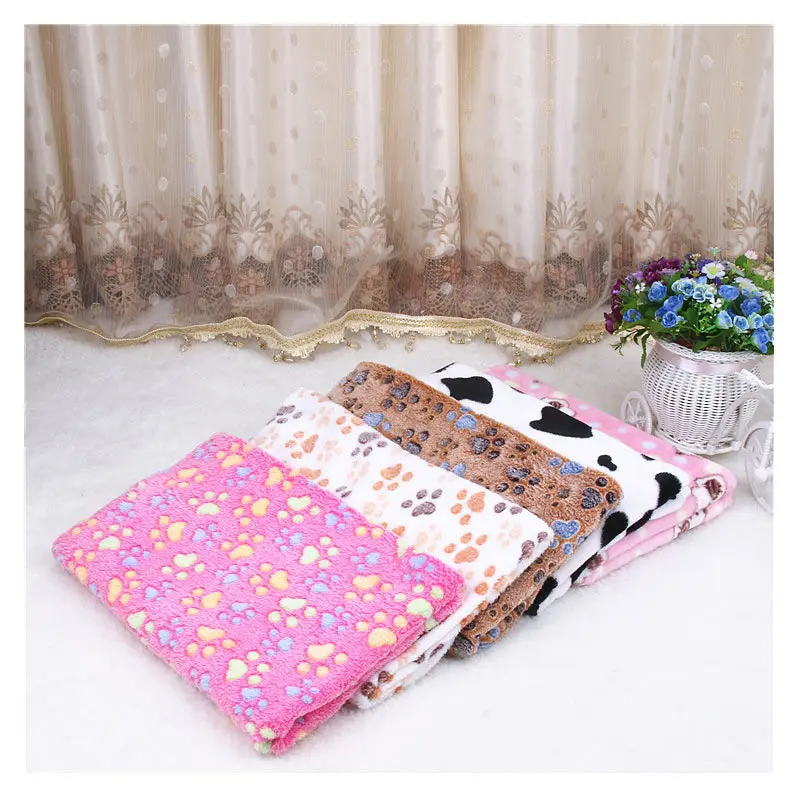 Dog Blanket Coberdron Pet Cats Mat Soft Coral Fleece Cartoon Warm Manta Perro Cobertor Para Cachorro for Teddy Bed Accessories