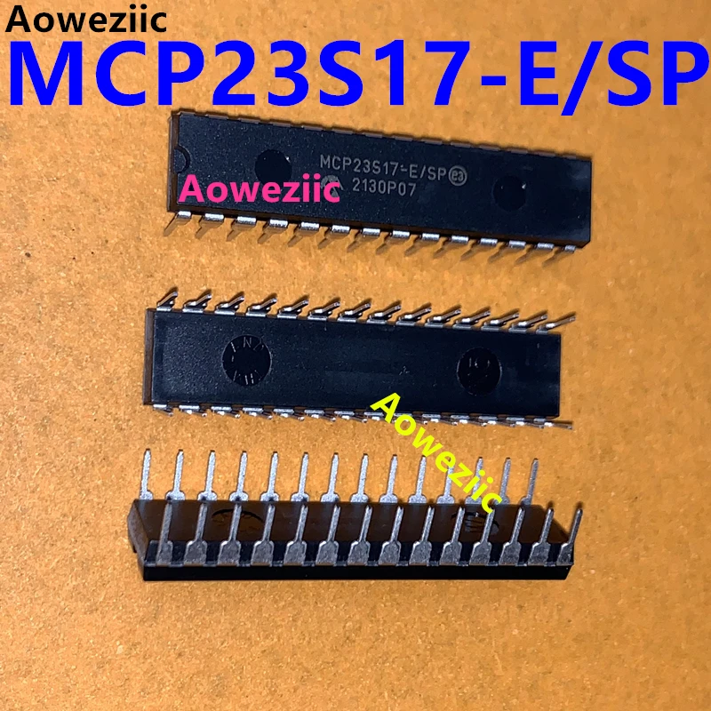 Aoweziic 5Pcs MCP23S17-E/SP MCP23S17 DIP-28 Lnterface IC I / O Expander Chip New Imported Original